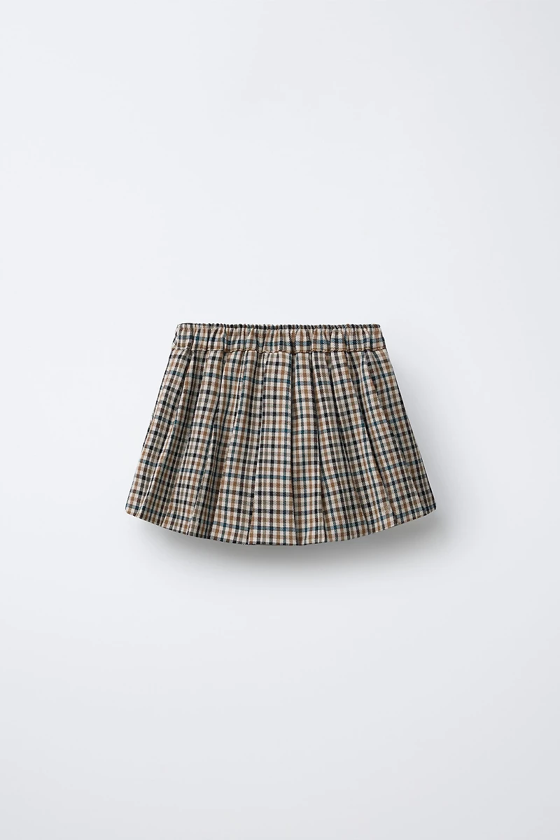 PLAID BOX PLEAT SKORT