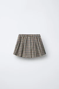 PLAID BOX PLEAT SKORT