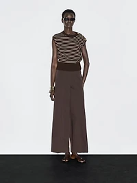 Striped vest with button details