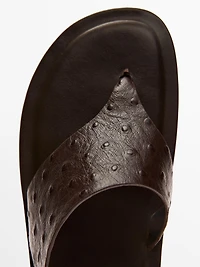 Embossed animal print sandals