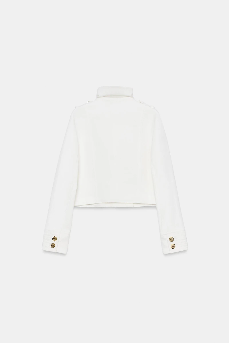 GOLD BUTTON WRAP JACKET