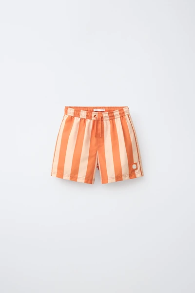 6-14 YEARS/ STRIPED SWIM SHORTS