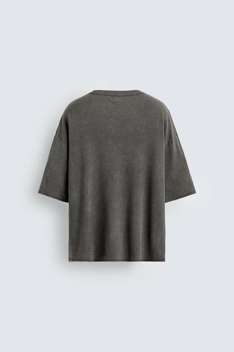 WASHED PRINTED KNIT T-SHIRT