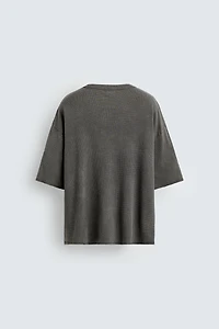 WASHED PRINTED KNIT T-SHIRT