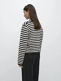 Striped knit cardigan