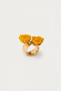 MARISA BERENSON X ZARA RESIN FLOWER MAXI METAL BRACELET