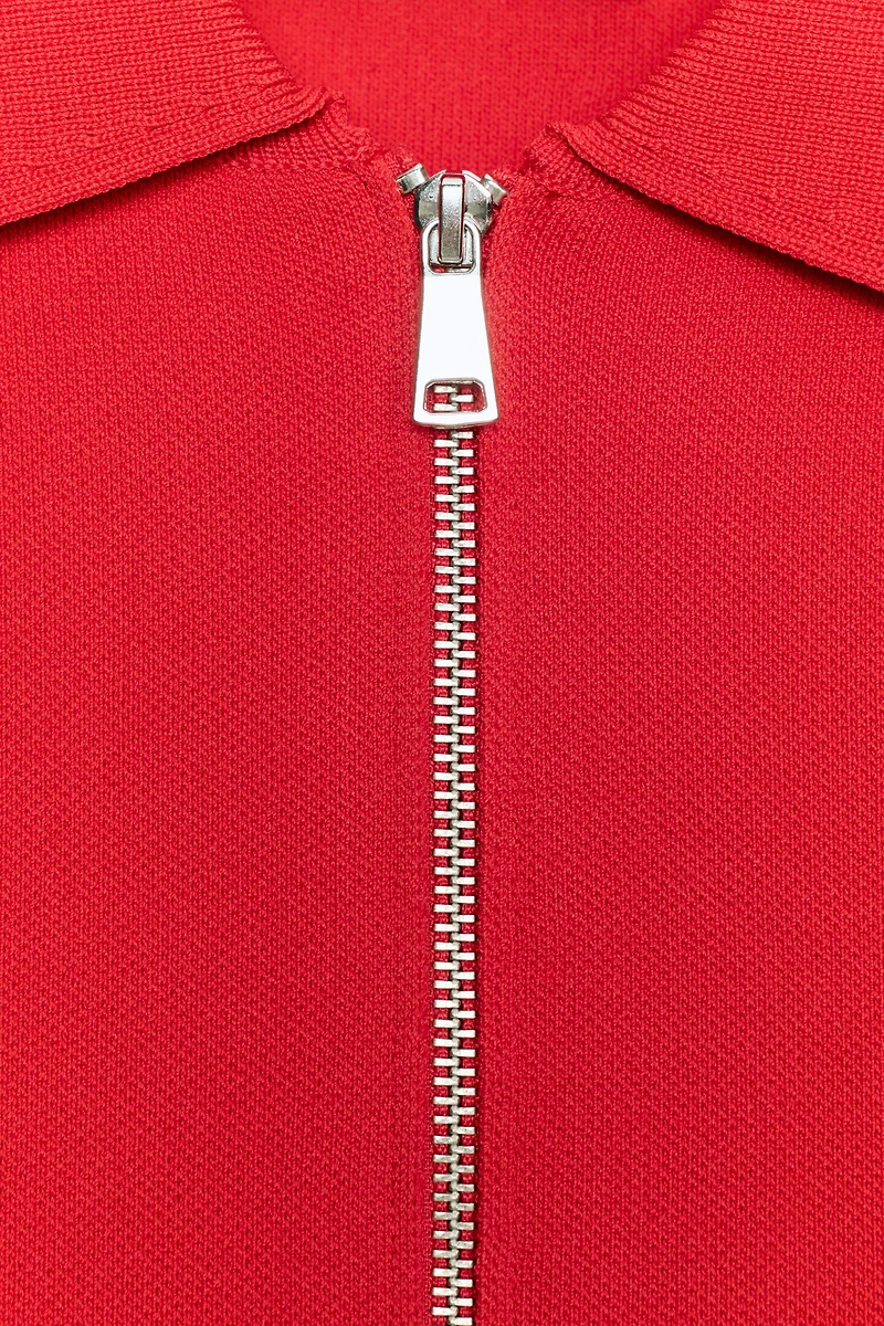 ZIP-UP KNIT CARDIGAN