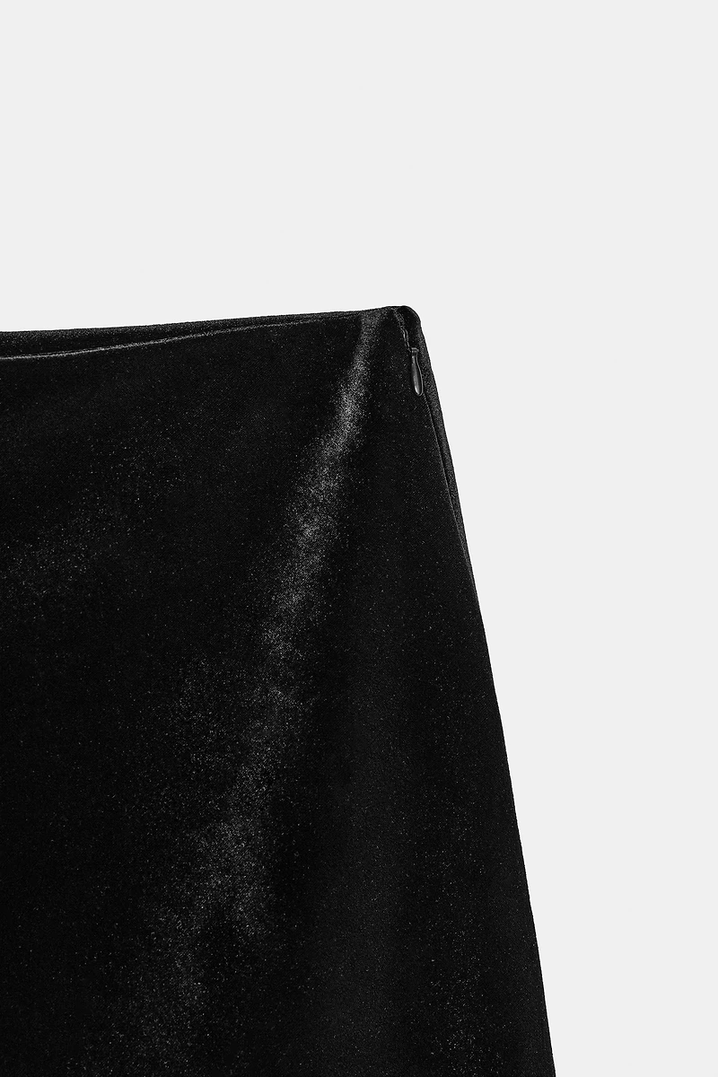 ASYMMETRIC VELVET LACE SKIRT ZW COLLECTION