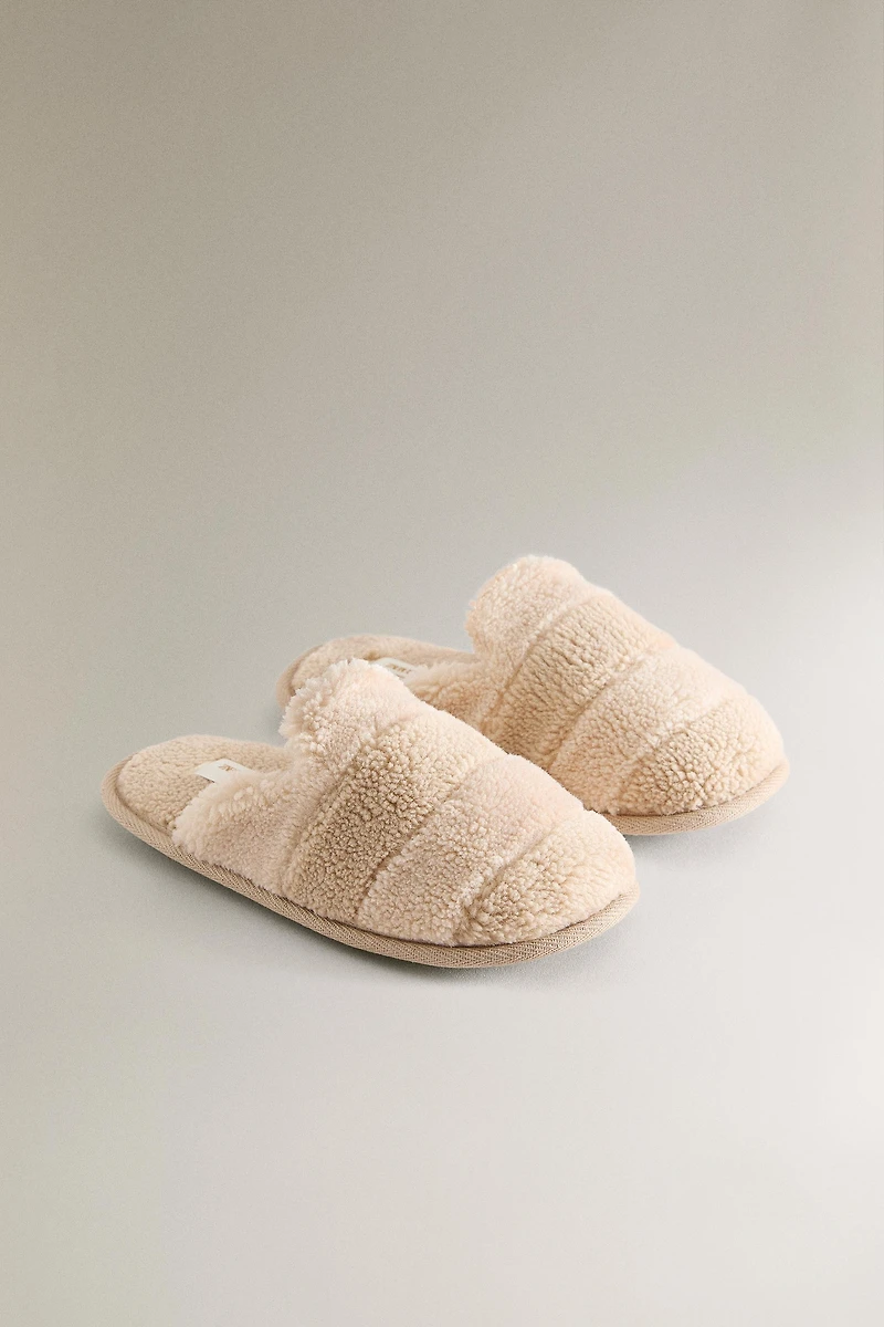 CHILDREN'S FAUX SHEARLING MULE SLIPPERS