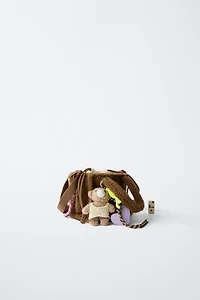 FLEECE CHARM CROSSBODY BAG