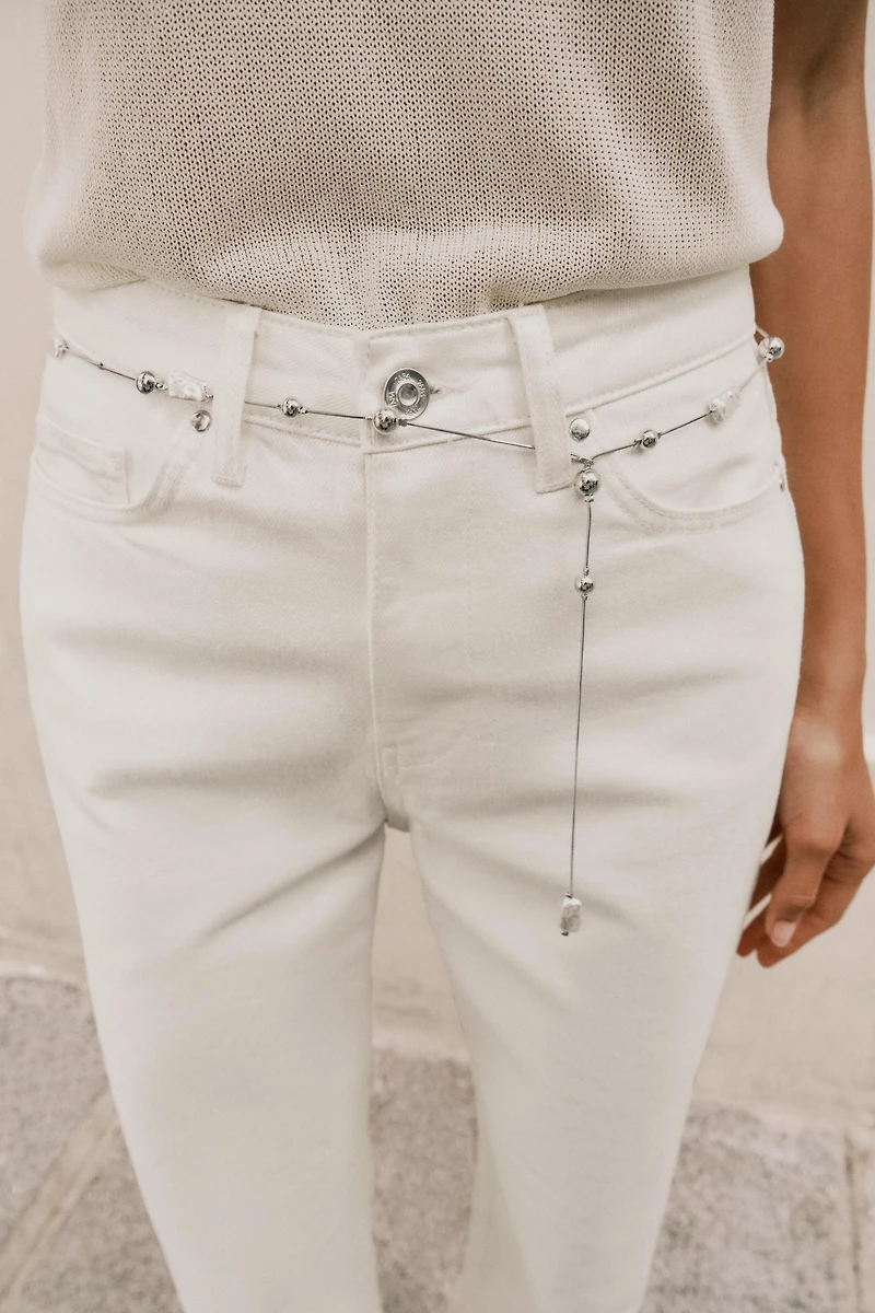 Z1975 PEARLESCENT BELTED JEANS