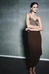 ZW COLLECTION PLEATED MIDI SKIRT