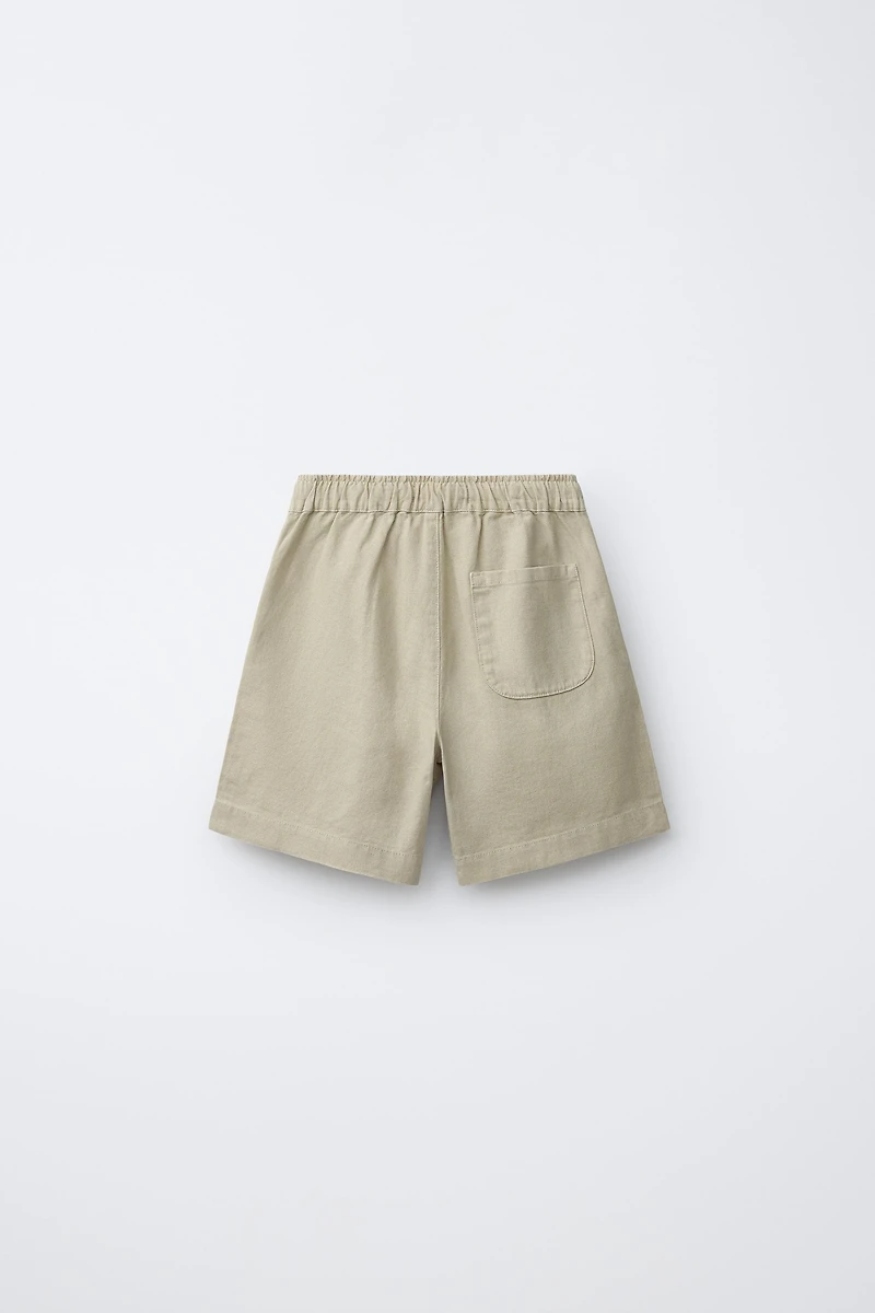 LINEN AND COTTON SHORTS