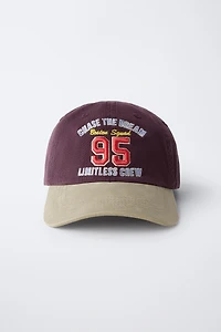 CASQUETTE EFFET DÉLAVÉ INSCRIPTION BRODÉE