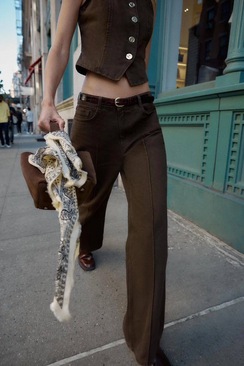 Z1975 HIGH-WAISTED WIDE LEG BELTED JEANS