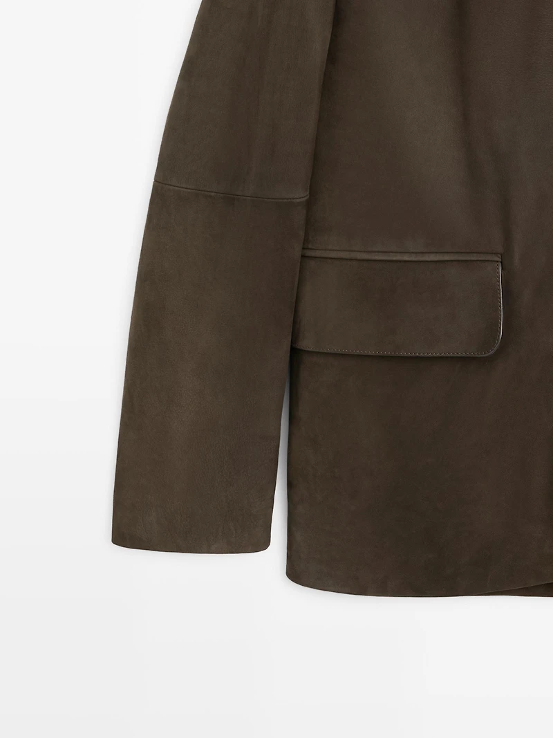 Nubuck leather blazer