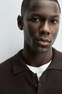 PEARLESCENT KNIT POLO SHIRT