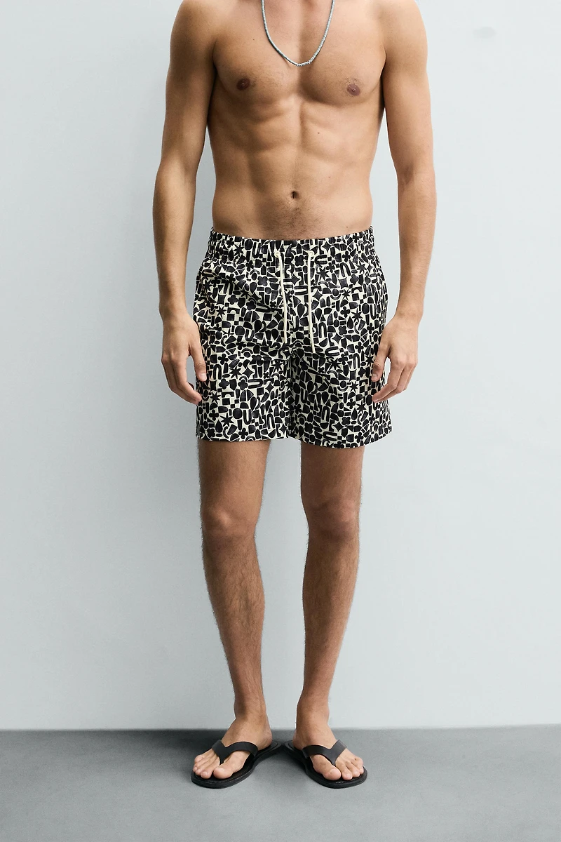 GEOMETRIC PRINT LONG SWIMSUIT