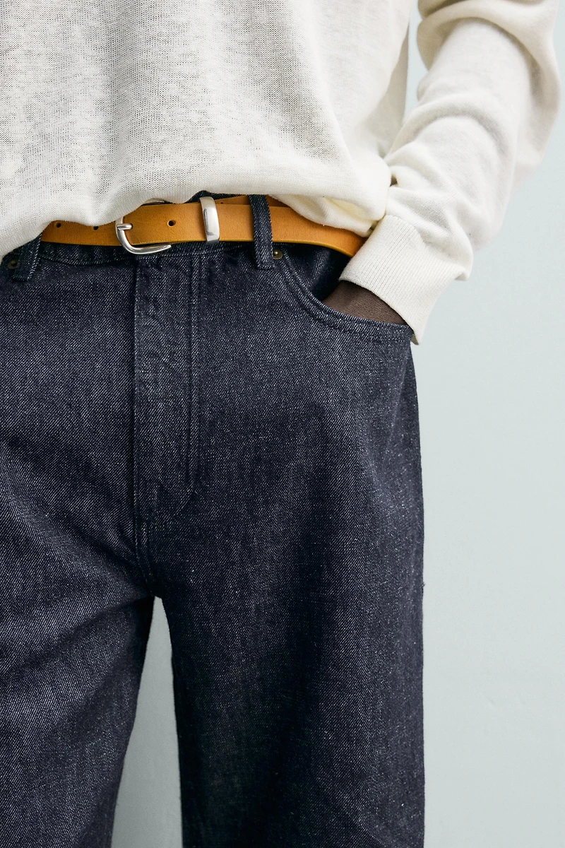 COTTON-HEMP STRAIGHT FIT JEANS