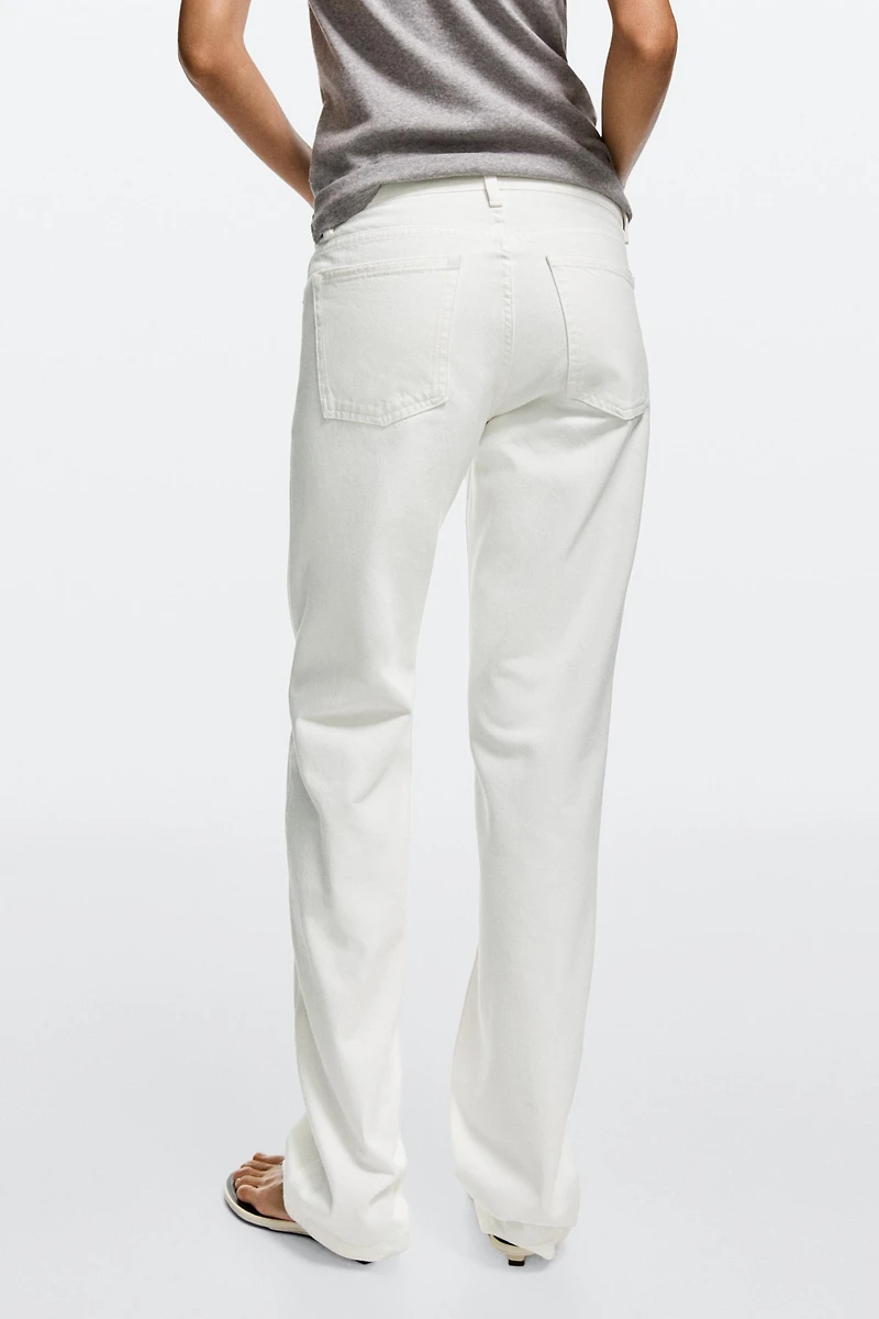 Low-rise straight-leg jeans