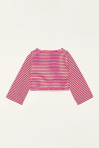 LIMITED EDITION STRIPED CROPPED T-SHIRT WITH POCKET