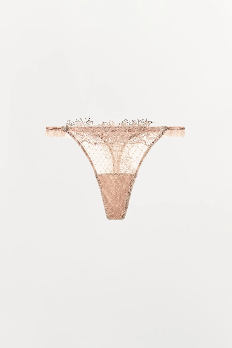COMBINATION LACE THONG