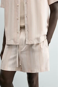 STRIPED RELAXED FIT SHORTS