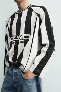 JACQUARD STRIPED TEXTURED T-SHIRT
