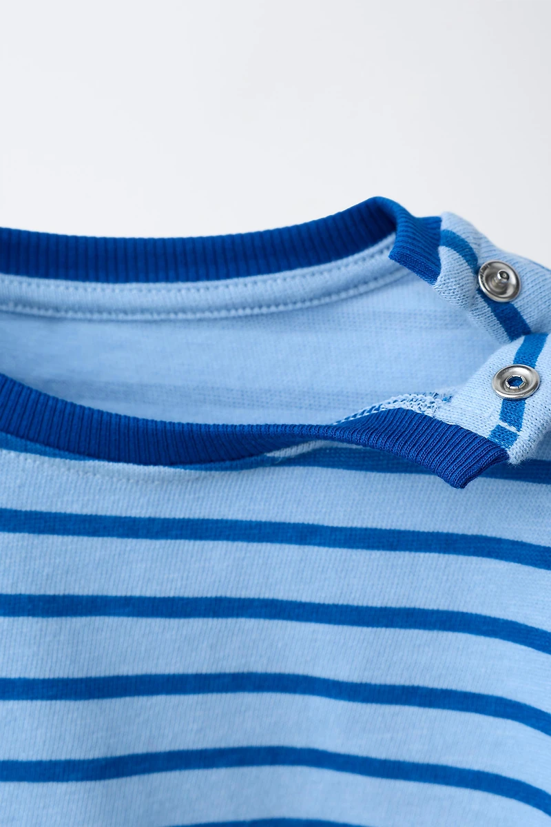 STRIPED T-SHIRT AND BLOOMER SET