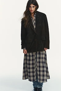 100% SUEDE LEATHER BLAZER WITH POCKETS