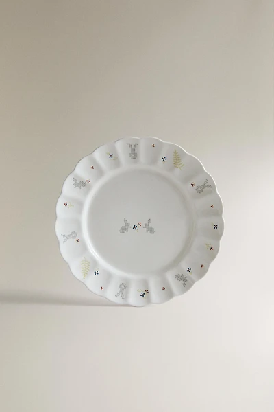 KIDS' BUNNY PORCELAIN PLATE