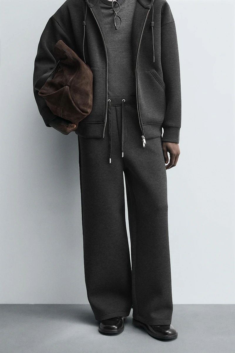 PANTALON EFFET NÉOPRÈNE COUPE LARGE