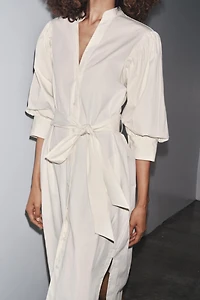 ROBE CHEMISE À MANCHES BOUFFANTES ZW COLLECTION
