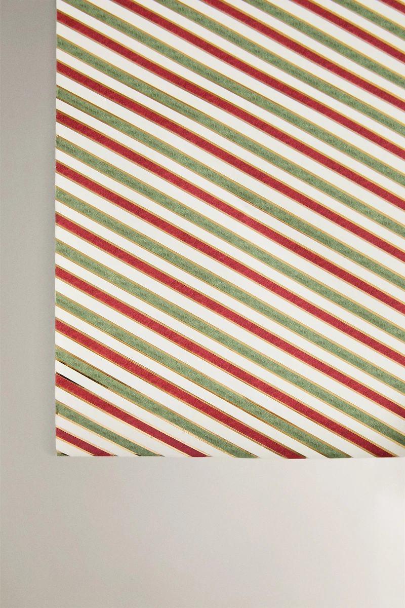 SHINY STRIPED CHRISTMAS WRAPPING PAPER