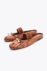SATIN EFFECT SLINGBACK SHOES