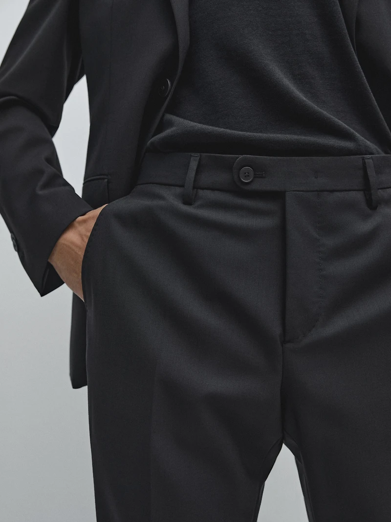 100% wool suit trousers
