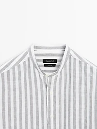 Regular-fit shirt with stand collar