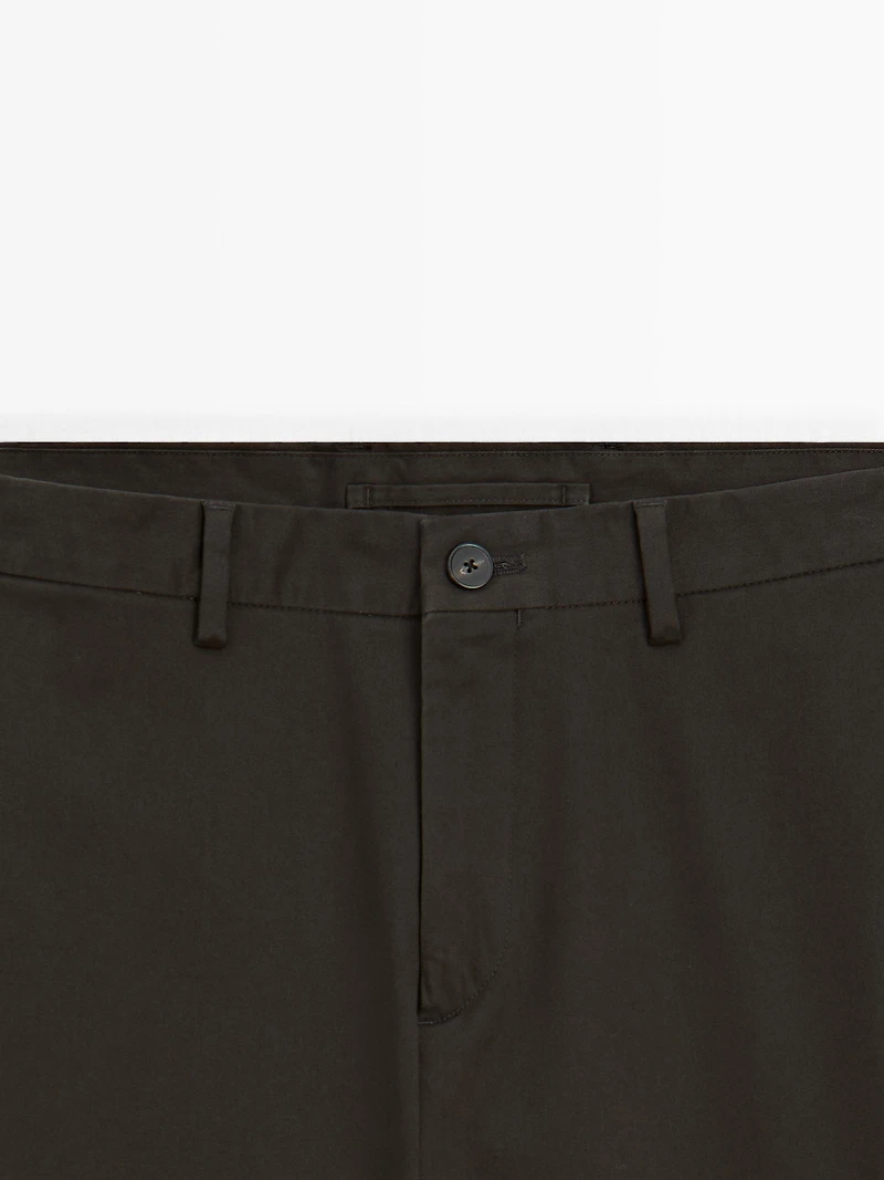 Slim fit cotton trousers
