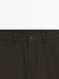 Slim fit cotton trousers