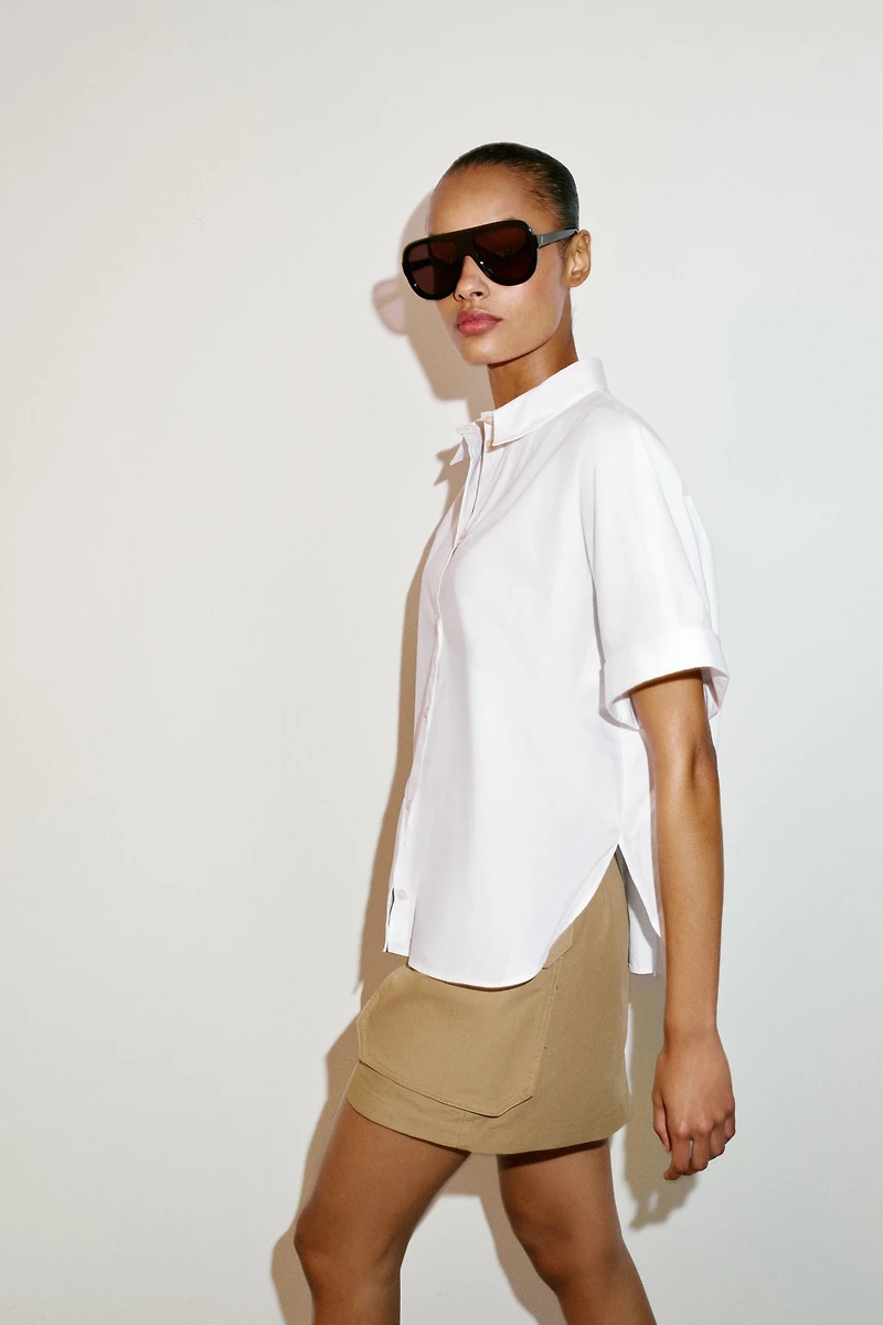 SHORT SLEEVE POPLIN SHIRT