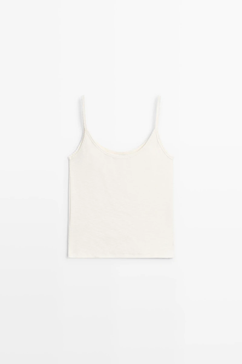 Cotton blend strappy top