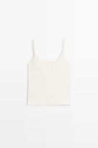 Cotton blend strappy top