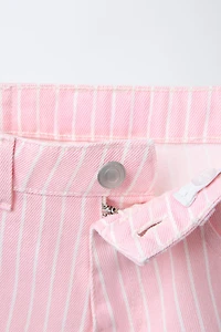 STRIPED DENIM SHORTS