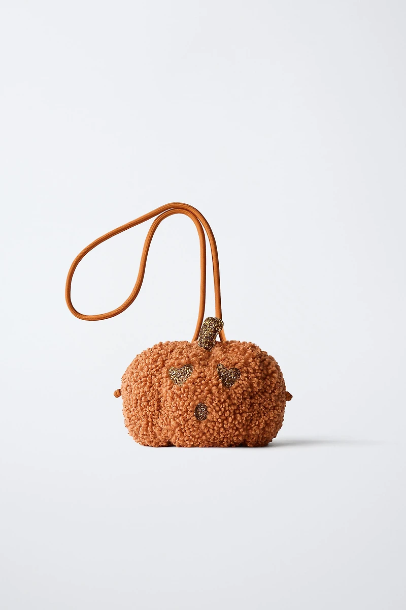 FLEECE PUMPKIN CROSSBODY BAG