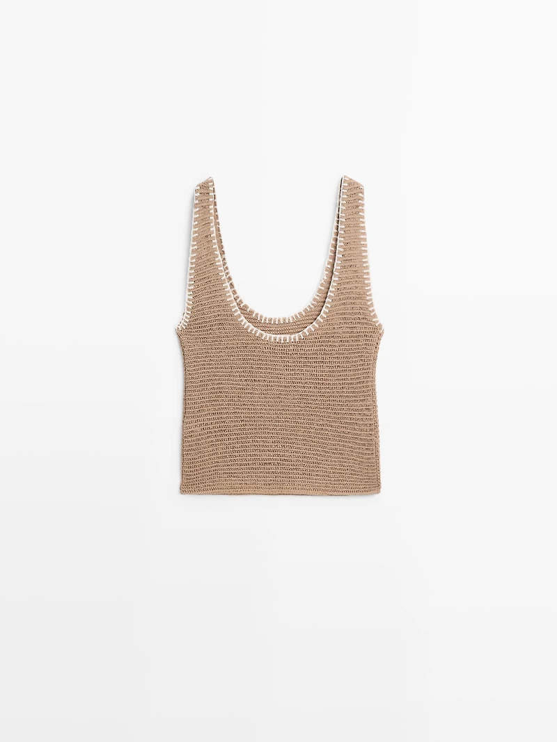 Top en maille de coton mélangé