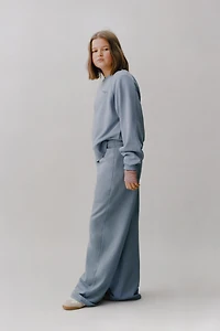 WASHED EFFECT WIDE LEG PANTS