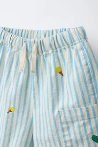 EMBROIDERED STRIPED SHORTS