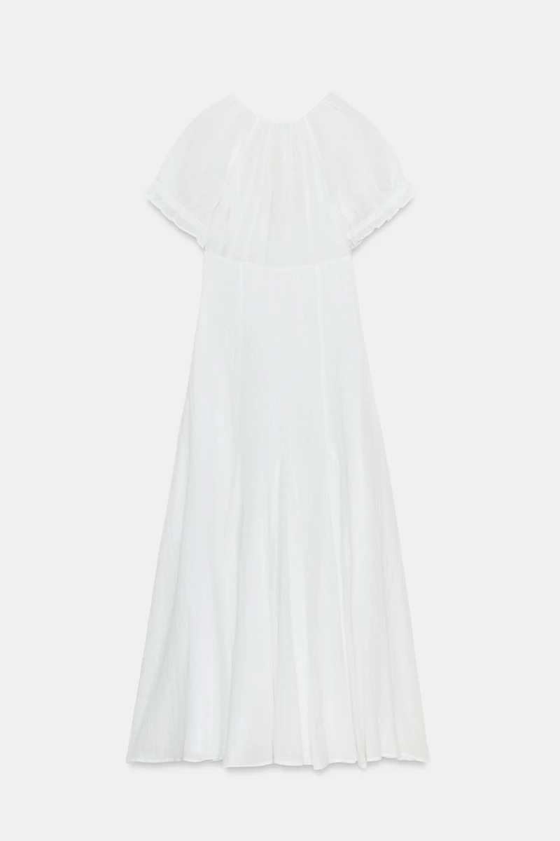 ROBE MI-LONGUE EN GAZE AVEC GODETS