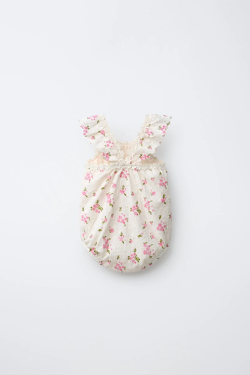 FLORAL EYELET ROMPER