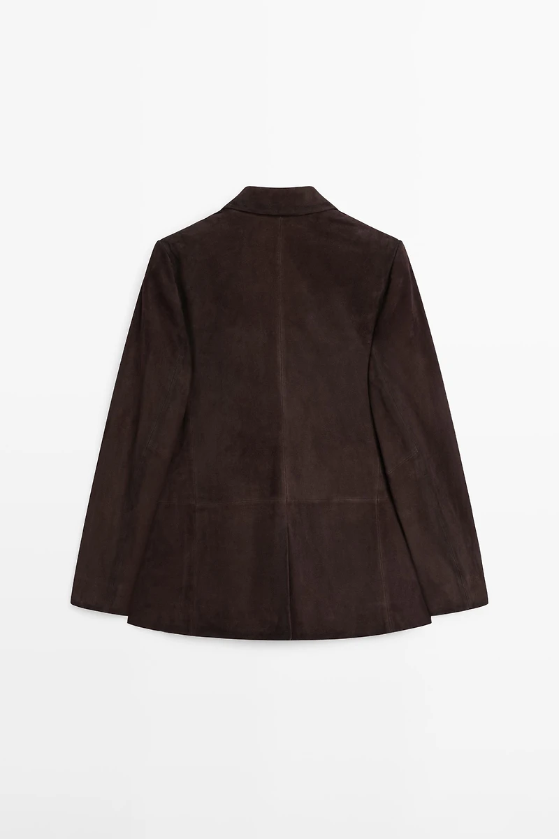 100% suede leather blazer